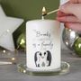 Personalised Penguin First Christmas As A Family Candle, thumbnail 1 of 8