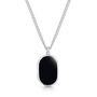 Men's Small Onyx Dog Tag Locket Silver, thumbnail 1 of 4