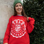 Yule University Women's Christmas Jumper In Red, thumbnail 1 of 5