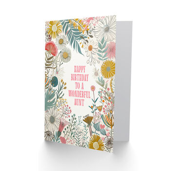Floral Wildflower Boho Elegant Aunt Birthday Card, 2 of 4