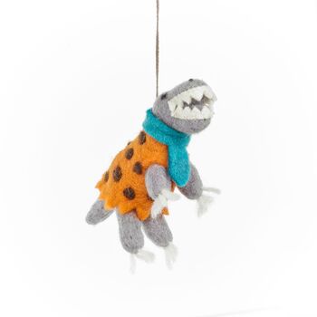 Handmade Felt Dino Mite Dinosaur Hanging Decoration, 4 of 4
