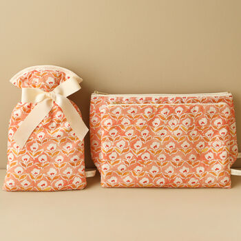 Peach Watercolour Floral Mini Hot Water Bottle, 3 of 4