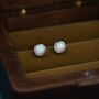 Sterilng Silver Blue Opal White Opal Stone Crystal Stud Earrings, thumbnail 1 of 10