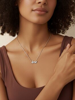 Women's Butterfly Necklace, 18ct Gold Plated, Double Butterfly Pendant, Dainty Everyday Jewellery Gift, 4 of 4