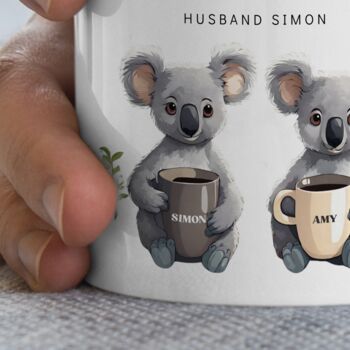 Personalised Cute Koala Tea Couples Mug, 4 of 7