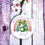 Personalised Cute Child Croc Rainbow Decoration Gift, thumbnail 1 of 2