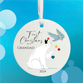 Personalised 1st Christmas Bauble For Grandad / Daddy, 2 of 2