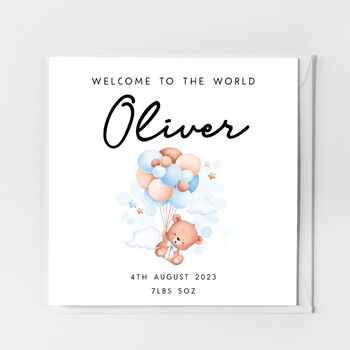 Personalised New Baby Boy Card, 2 of 2