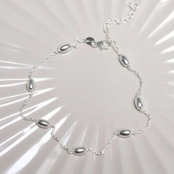 Sterling Silver Dew Drop Anklet, 9 of 10