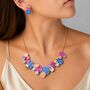 Hammered Colourful Disc Statement Necklace, thumbnail 4 of 4