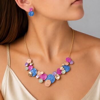 Hammered Colourful Disc Statement Necklace, 4 of 4