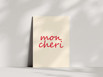 Mon Cheri French Typography Poster, 4 of 5