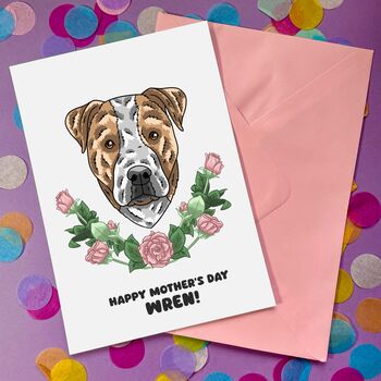 Custom Staffordshire Bull Terrier Dog Dad Card, 9 of 11