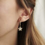 9ct Gold Bridal Star Drop Earrings, thumbnail 3 of 6