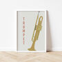 Trumpet Print | Instrument Music Poster, thumbnail 5 of 10