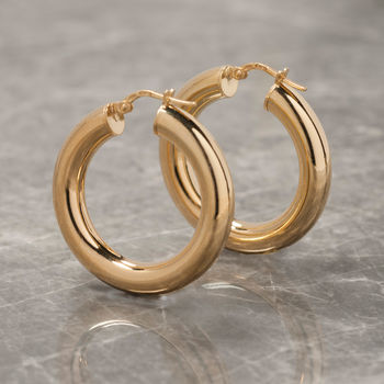 Thick Hoop Earrings In Gold Plate Or Silver, 10 of 11