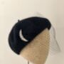 Black Beret With Optional Veil And Accessories, thumbnail 7 of 11