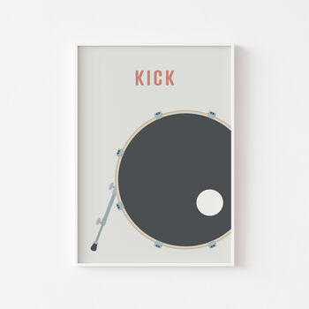 Kick Drum Print | Drummer Music Poster, 6 of 9