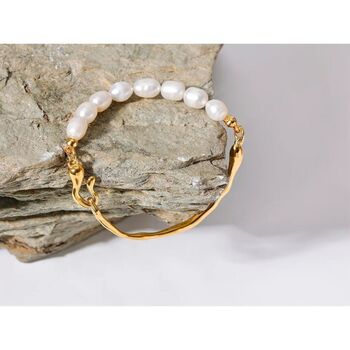 Monaco D’or Pearls Gold Bangle Bracelet, 2 of 4