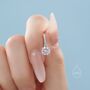Double Prong Sparkly Cz Huggie Hoop In Sterling Silver, thumbnail 5 of 11