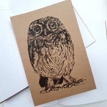 A5 Owl Notebook In A Choice Of Plain Or Lined Paper, 10 of 12
