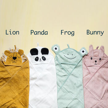 Personalised Baby Bunny Hooded Cotton Towel, 8 of 10