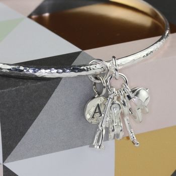 Personalised Equestrian Silver Charm Bangle, 2 of 4