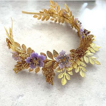 Handbeaded Autumnal Floral Statement Crown, 4 of 10