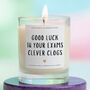Good Luck Exams Gift, Funny Clever Clogs Candle, thumbnail 1 of 6