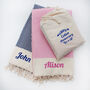 Personalised Cotton Throws, Anniversary Gift, thumbnail 1 of 11