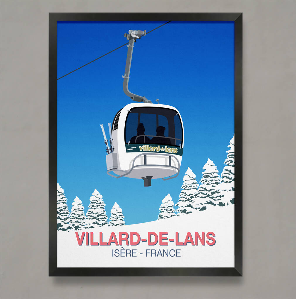 Villard De Lans Ski Resort Poster By Steve Ash illustration