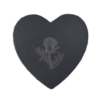 The Highlands Thistle Design Heart Slate Cheeseboard, 2 of 2