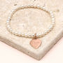 Girl's Personalised Rose Gold Charm Pearl Bracelet, thumbnail 1 of 4
