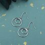 Sterling Silver Double Circle Drop Hook Earrings, thumbnail 1 of 12
