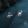 Sterling Silver Tiny Okapi Stud Earrings, thumbnail 5 of 12