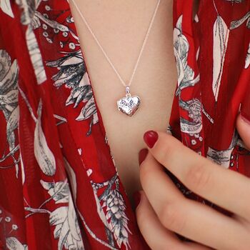 Personalised Sterling Silver Hammered Heart Locket, 2 of 10