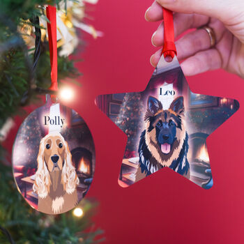 Personalised Dog Traditional Christmas Scene Decoration, 12 of 12