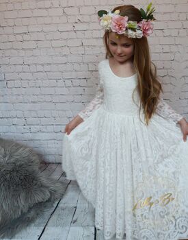 Evelyn ~ Ivory Lace Dress ~ Flower Girl | Party Dress, 7 of 10