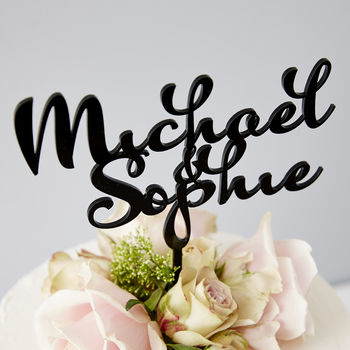 Personalised Calligraphy Couples Wedding Cake Topper, 6 of 6