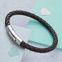 Personalised Charlie Boys Leather And Silver Bracelet, thumbnail 1 of 2