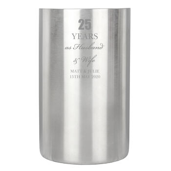 Personalised Anniversary Stainless Steel Wine Cooler, 6 of 6