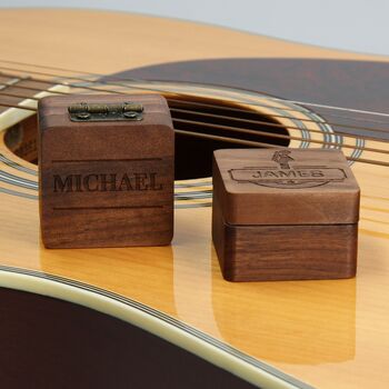 Guitar Pick Box With Personalised Name And Picks, 6 of 8