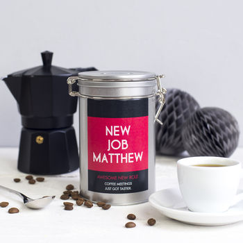 Personalised New Job Coffee Gift In Tin, 4 of 5