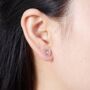 Cat Cz Stud Earrings, Cute Animal Earrings, Sterling Silver, thumbnail 4 of 8