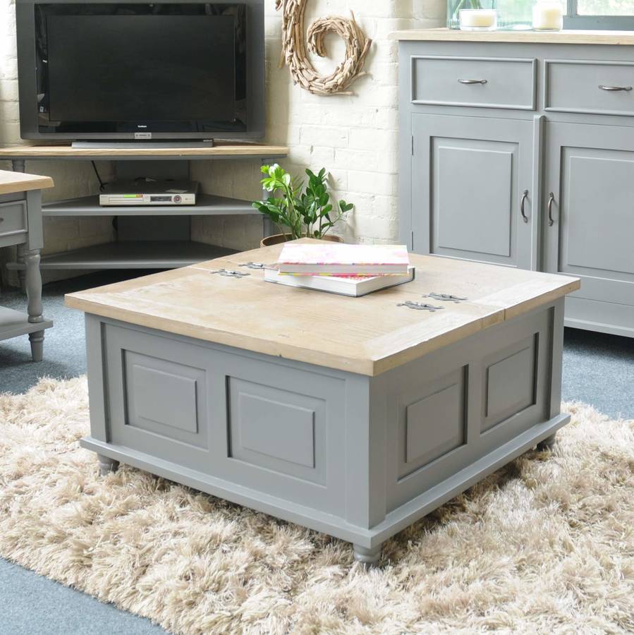 storage trunk coffee table grey or antique white by the ...