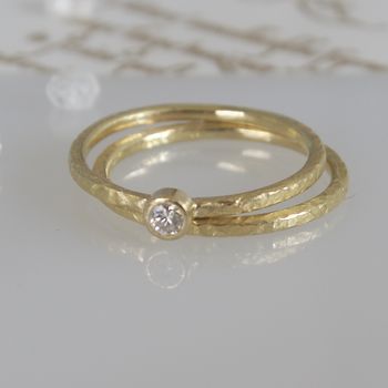 Dainty Gold And Diamond Engagement Ring, 4 of 6