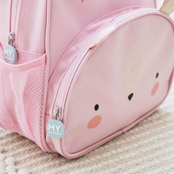Personalised Mini Pink Bunny Backpack, 2 of 6