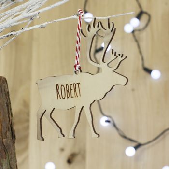 Personalised Reindeer Christmas Decoration, 3 of 4