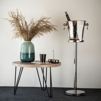 Hand‑Hammered Copper Ice Bucket And Stand Set, 3 of 9