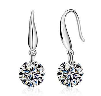 Sterling Silver Drop Earrings With Swarovski Crystals, 2 of 2
